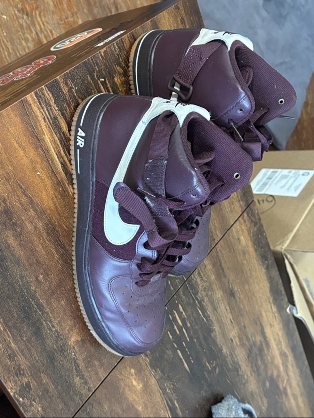 Nike High-Top Sneakers - Plum with White Swoosh